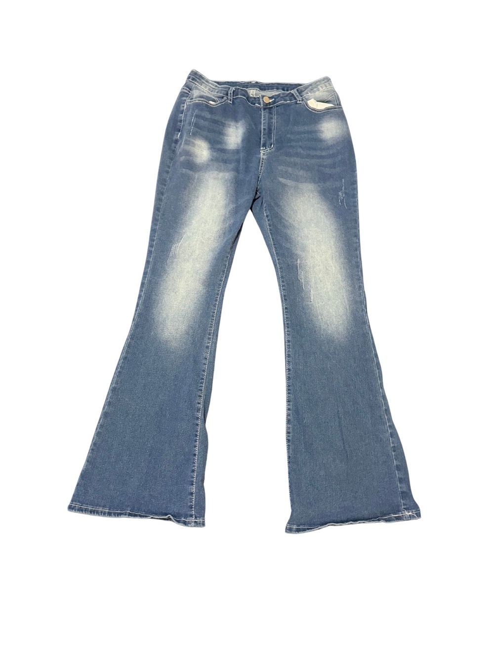 Women’s Blue Faded Flared Jeans